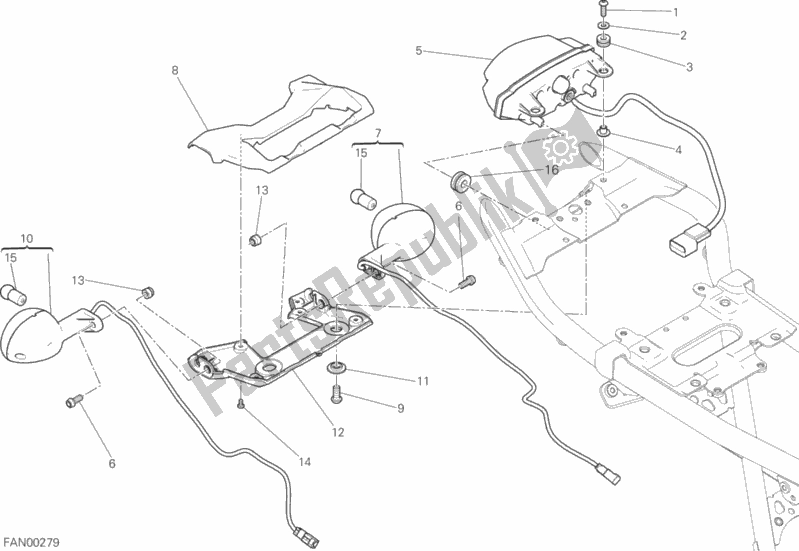 Toutes les pièces pour le Feu Arrière du Ducati Scrambler Flat Track PRO USA 803 2016